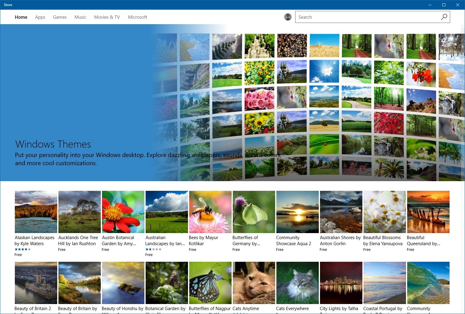 Windows 10 için resmi tema mağazası geliyor