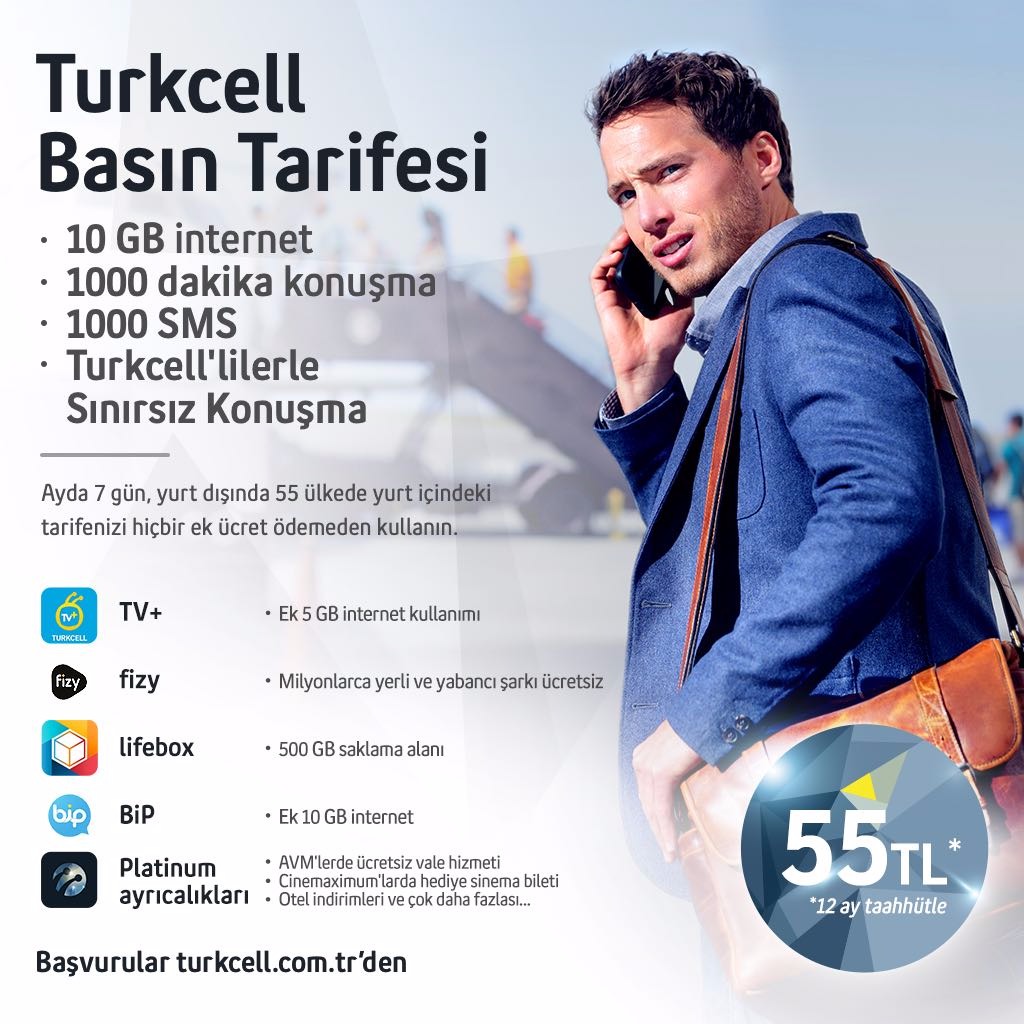 Turkcell’den yurtdışında geçerli basın tarifesi