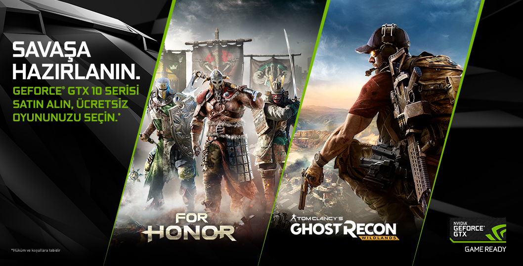 NVIDIA GeForce GTX 1080 ve 1070 ile For Honor veya Ghost Recon Wildlands hediye!