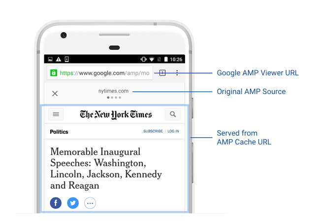 Google AMP sayfalarında artık orijinal adresler yer alacak