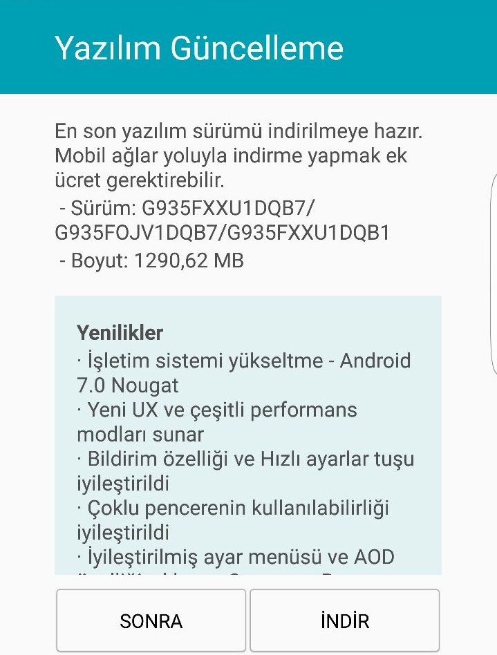 Samsung Galaxy S7 serisi ülkemizde Android 7.0 sürümüne terfi etti