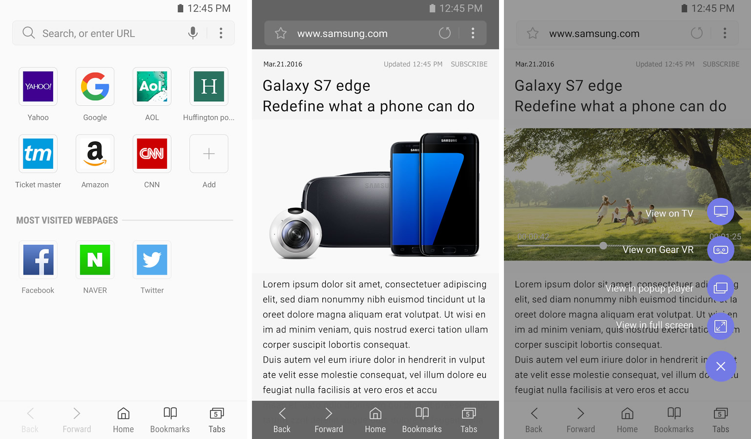 Samsung'un internet tarayıcısı artık Google Play Store'da