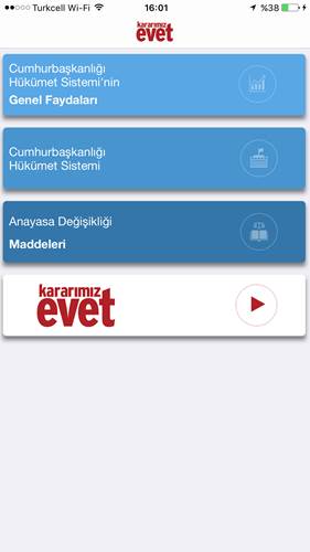 Referandum 2017 uygulamaları mobil mağazalarda yer aldı