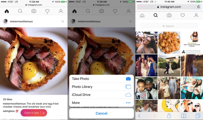 Instagram’ın mobil web sitesine fotoğraf paylaşma özelliği geldi