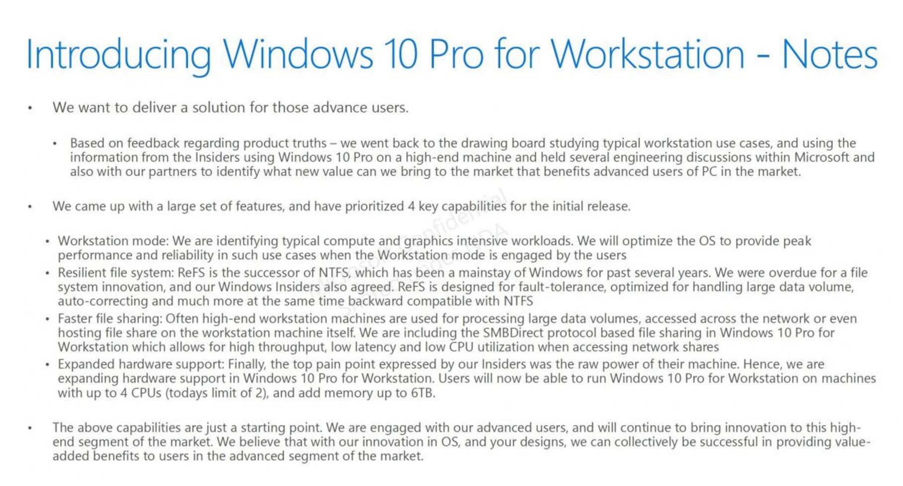 Microsoft iş istasyonları için özel bir Windows 10 sürümü hazırlıyor