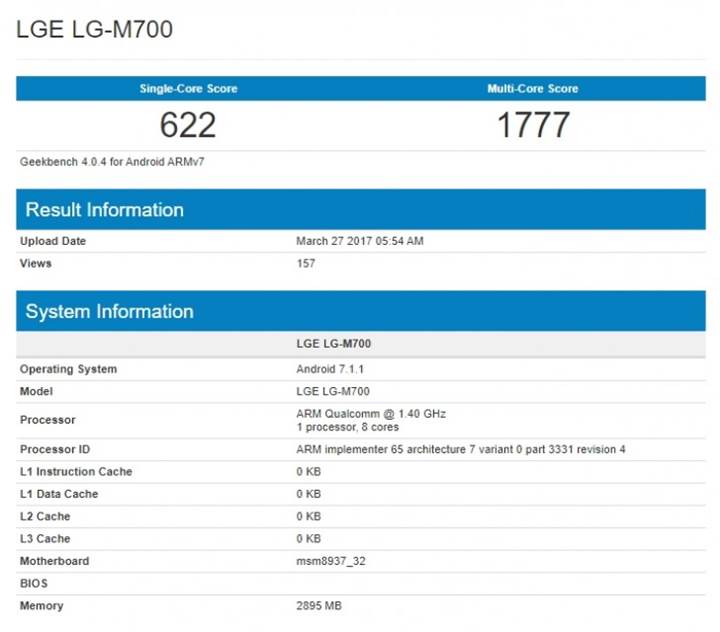 LG Q6’nın Geekbench sonuçları paylaşıldı