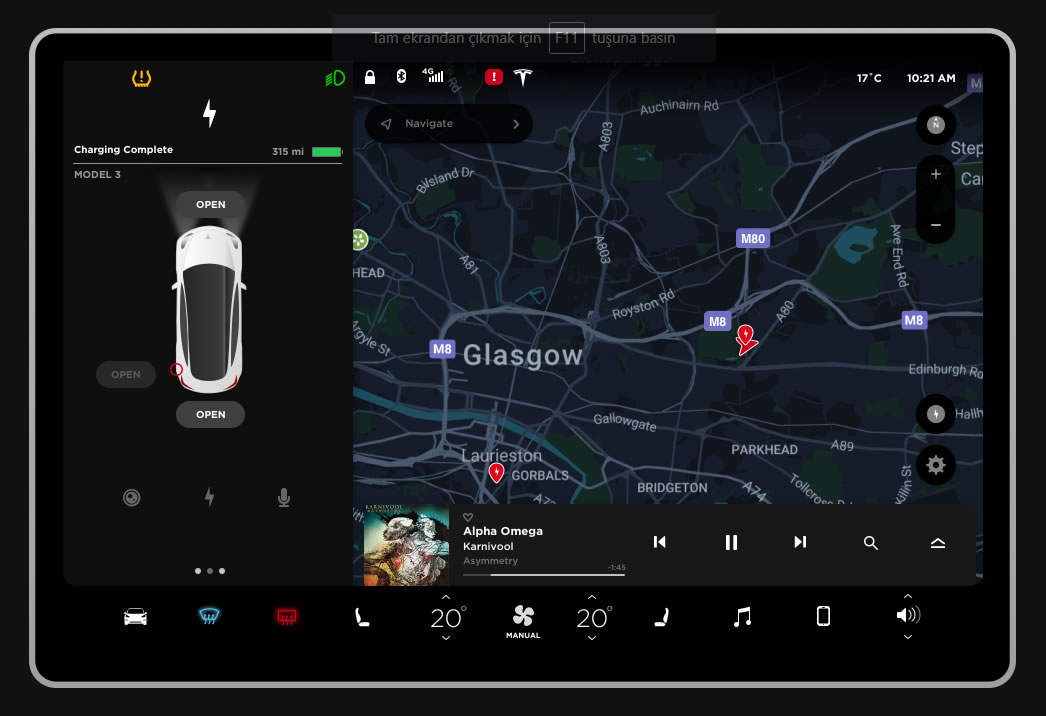 Tesla Model 3'ün dokunmatik ekranını kurcalayabileceğiniz sayfa hazırlandı