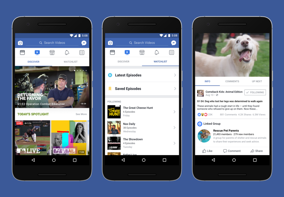 Facebook'tan YouTube'a ve Netflix'e rakip seç-izle servisi: Facebook Watch