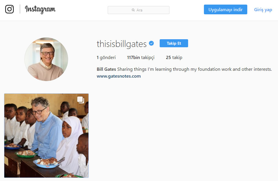 Microsoft'un kurucusu Bill Gates de Instagram'a katıldı