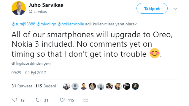 Tüm Nokia akıllı telefonları Android Oreo güncellemesi alacak
