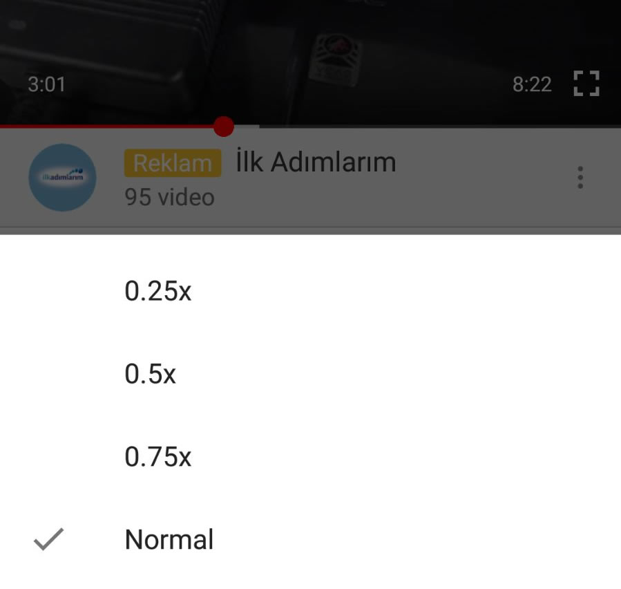 YouTube'un mobil uygulamalarına video oynatma hızı seçeneği geldi