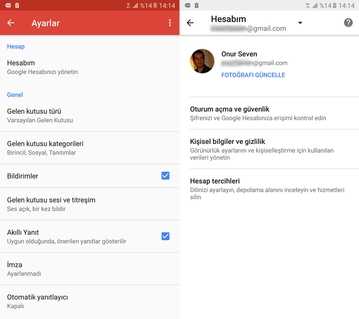 Gmail'in Android uygulamasına şifre değiştirme özelliği geldi