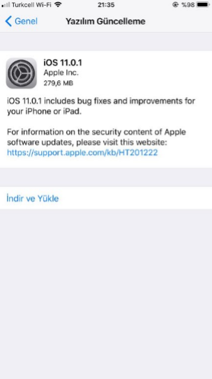 iOS 11.0.1 yayınlandı