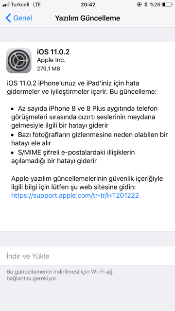 iOS 11.0.2 yayınlandı