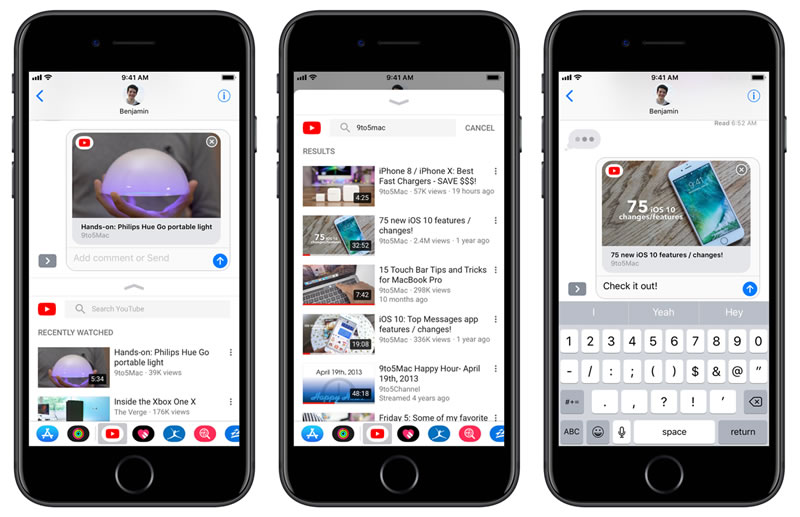 YouTube'un iOS uygulamasına iMessage desteği geldi