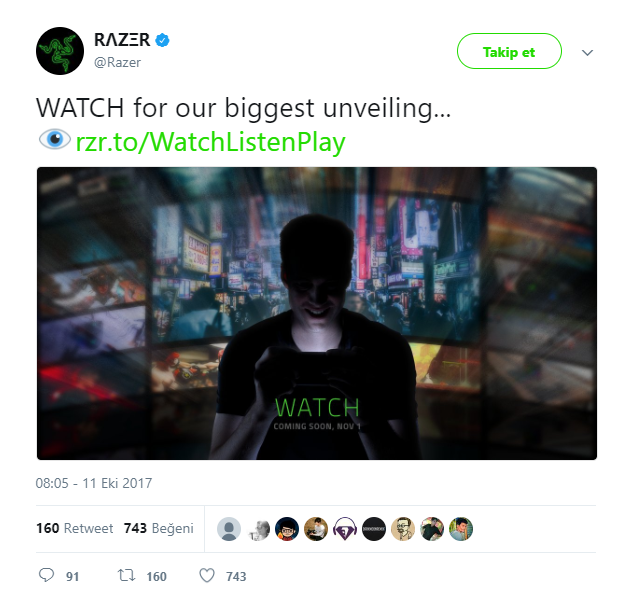 Razer, 1 Kasım'da oyuncular için bir akıllı telefon tanıtacak!