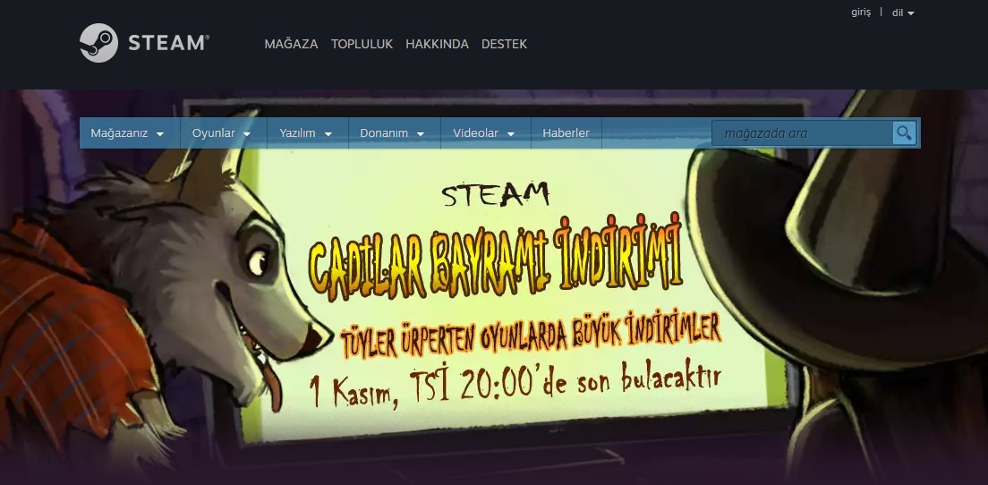 Steam Cadılar Bayramı İndirimi başladı!