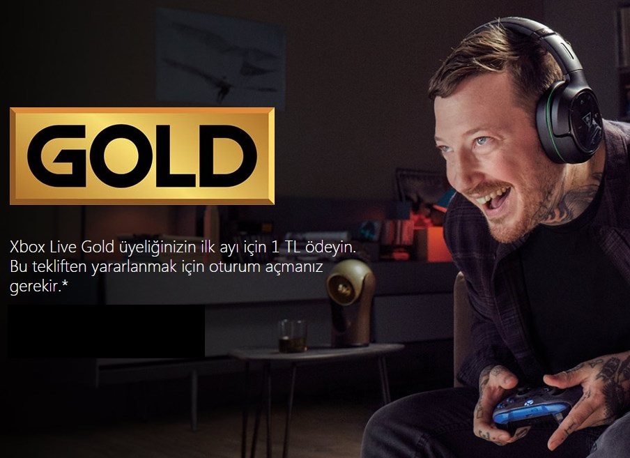 Aylık Xbox Live Gold ve Xbox Game Pass üyeliği kısa süre için 1 TL