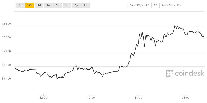 Bitcoin'den yeni rekor: 8000$'ı da geride bıraktı