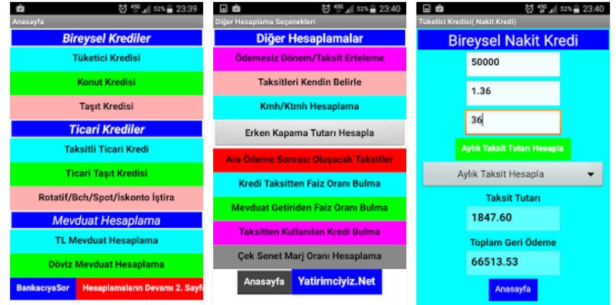 Banka hesaplamaları ile birebir kredi hesaplamaları yapabileceğiniz mobil uygulama