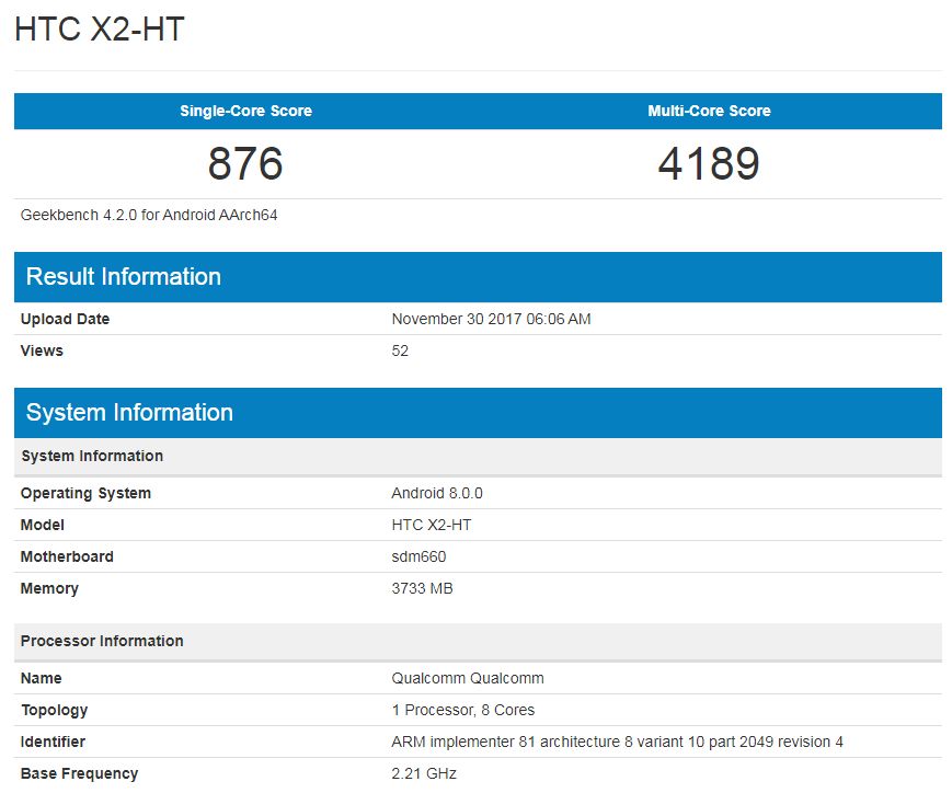 HTC'nin yeni orta sınıf akıllı telefonu Geekbench'te göründü