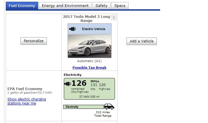 Tesla Model 3'ün menzili EPA tarafından resmen onaylandı