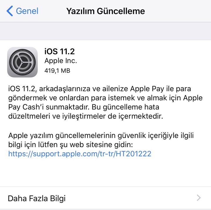 iOS 11.2 yayınlandı!