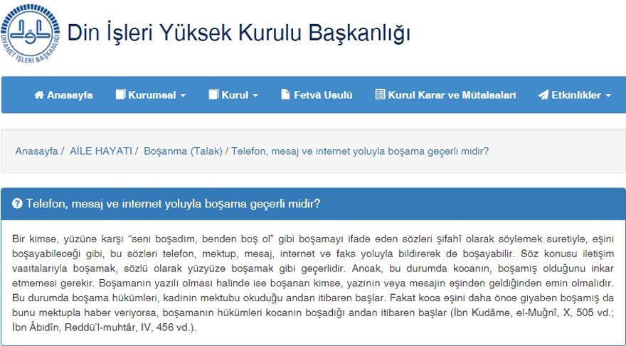 Diyanet: Telefon ve internet ile boşanma gerçekleşebilir