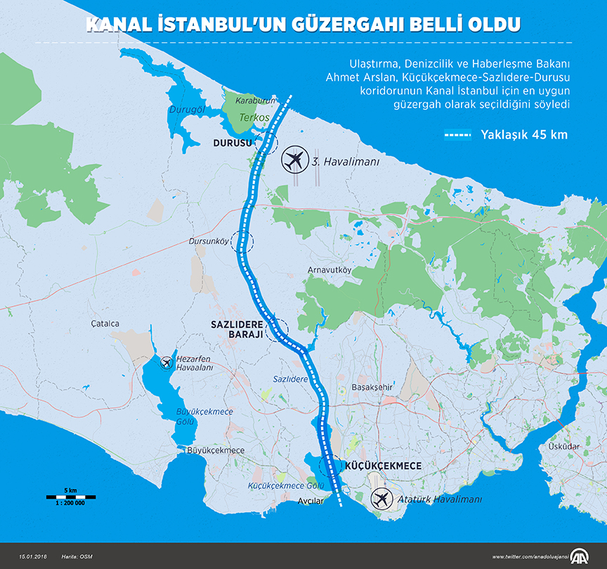 Kanal İstanbul Projesi'nin güzergâhı belli oldu