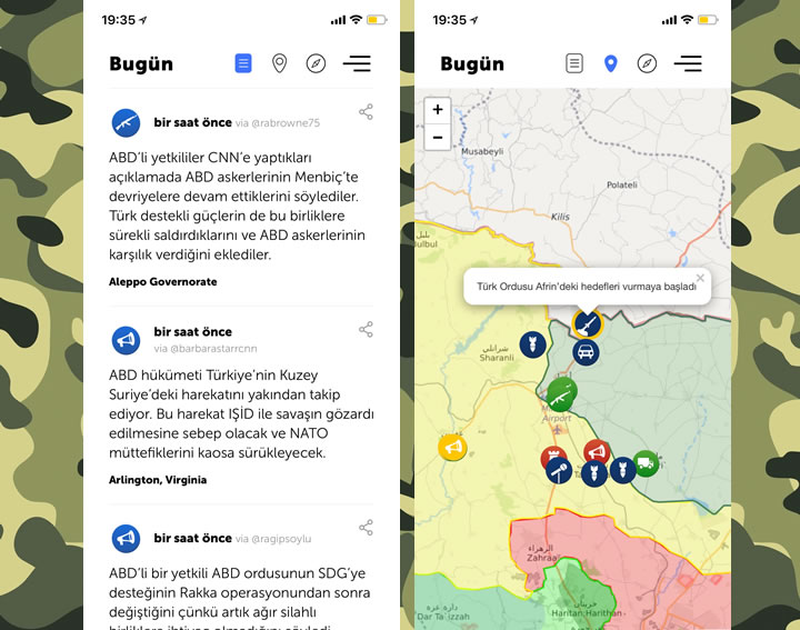 Afrin Operasyonu ile ilgili gelişmeleri askeri operasyon haritasından anlık takip edin