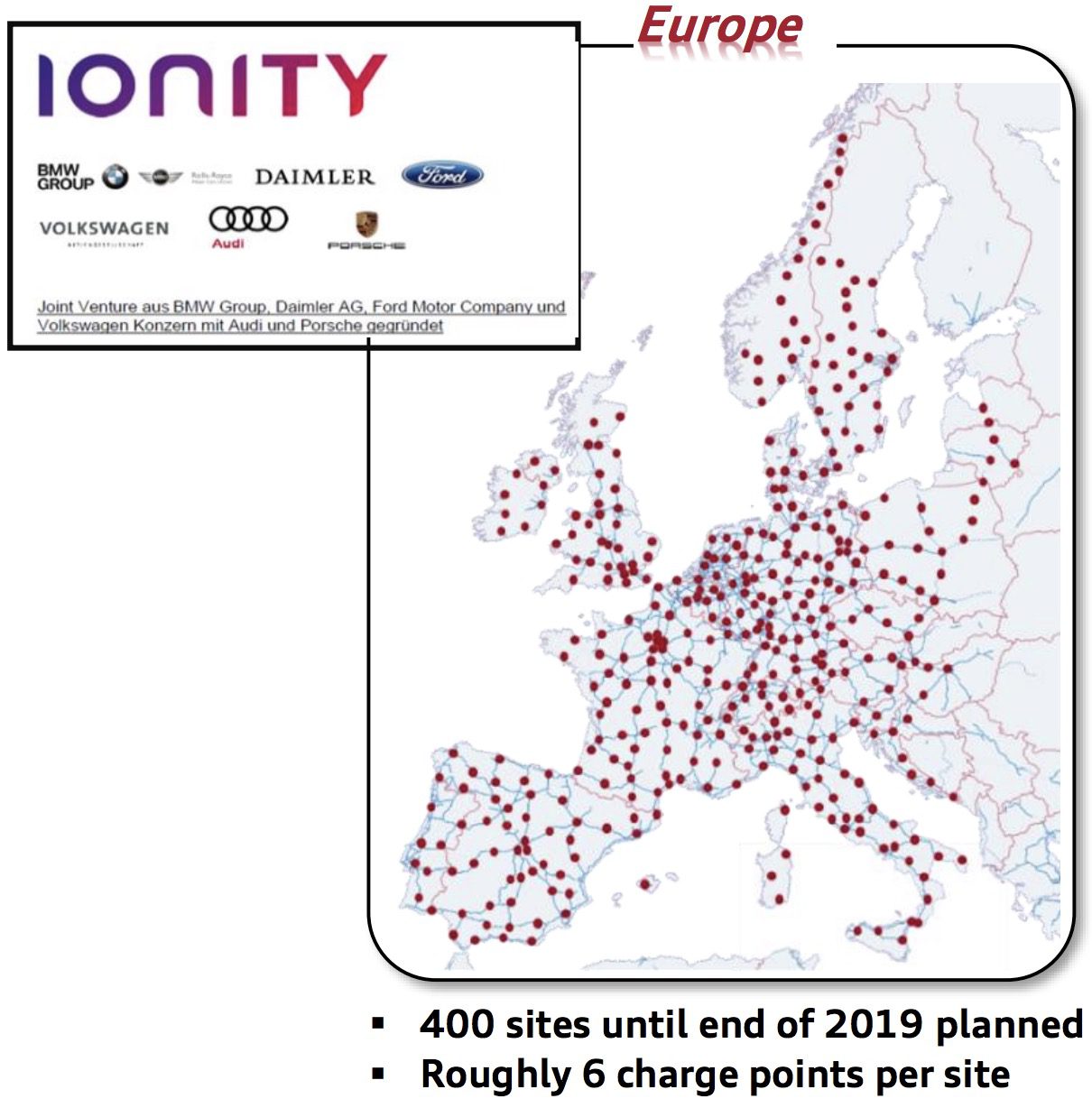 Ionity adındaki 'ultra-hızlı' şarj istasyon ağının haritası ilk kez görüntülendi