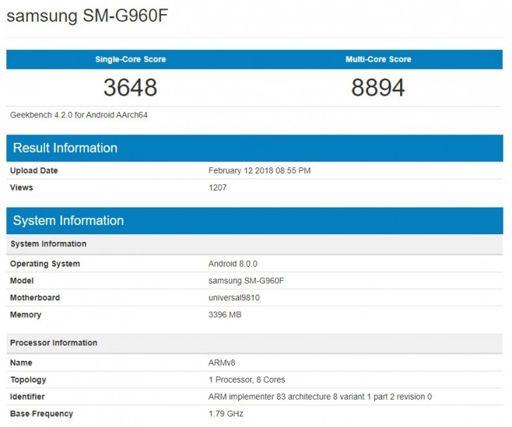 Exynos 9810'lu Galaxy S9'un Geekbench sonuçları ortaya çıktı