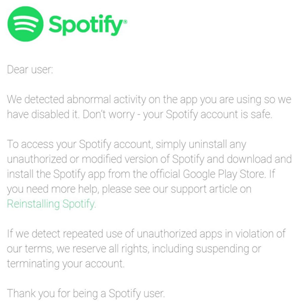 Spotify uygulamayı yasa dışı yollarla Premium kullananların hesaplarını kapatıyor