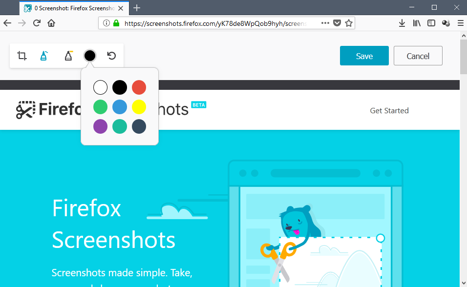 Firefox'un ekran görüntüsü yakalama özelliğine düzenleme işlevi eklendi