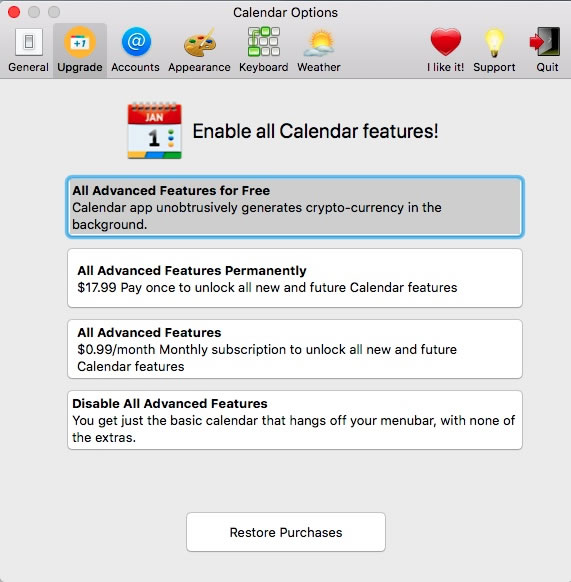 Kripto para madenciliği yapan takvim uygulaması Mac App Store'dan kaldırıldı