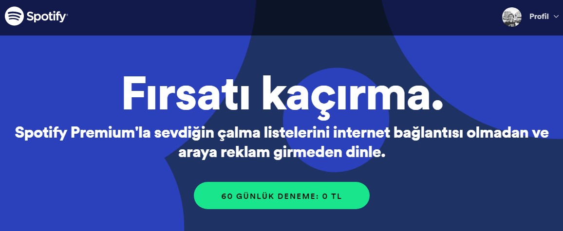 Spotify Premium, 60 gün boyunca ücretsiz!