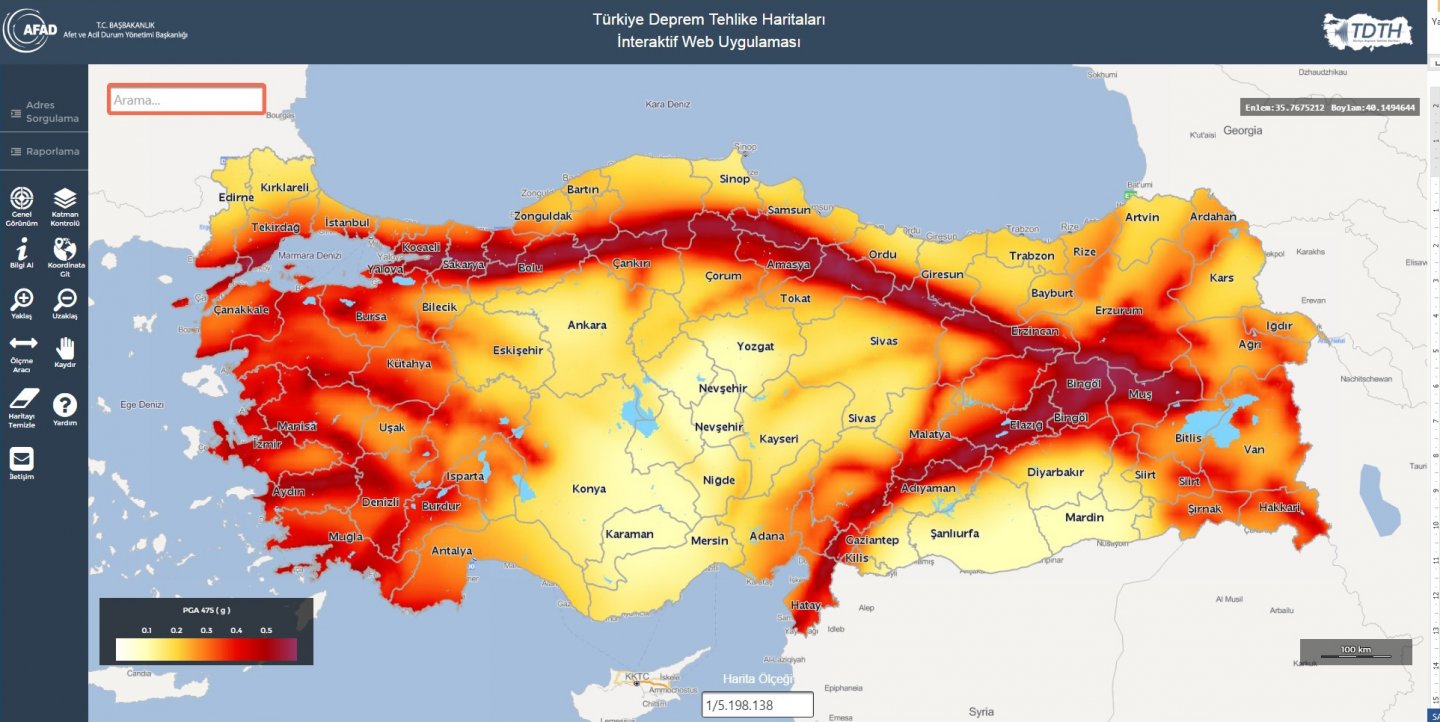 AFAD deprem sorgulama sistemi