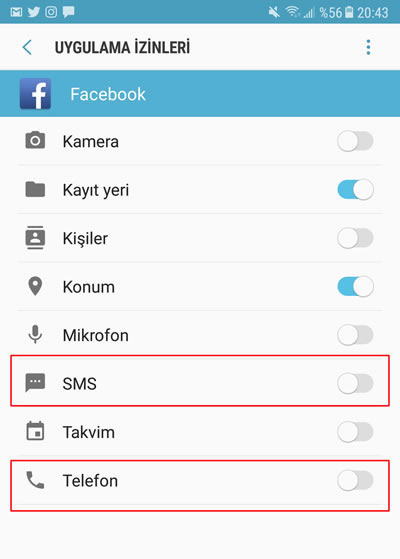 Facebook'un Arama ve SMS verilerinize erişememesi için ne yapmalsınız?