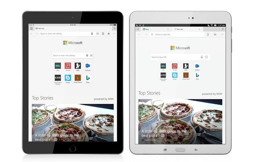 Microsoft Edge artık iPad ve Android tabletleri de destekliyor