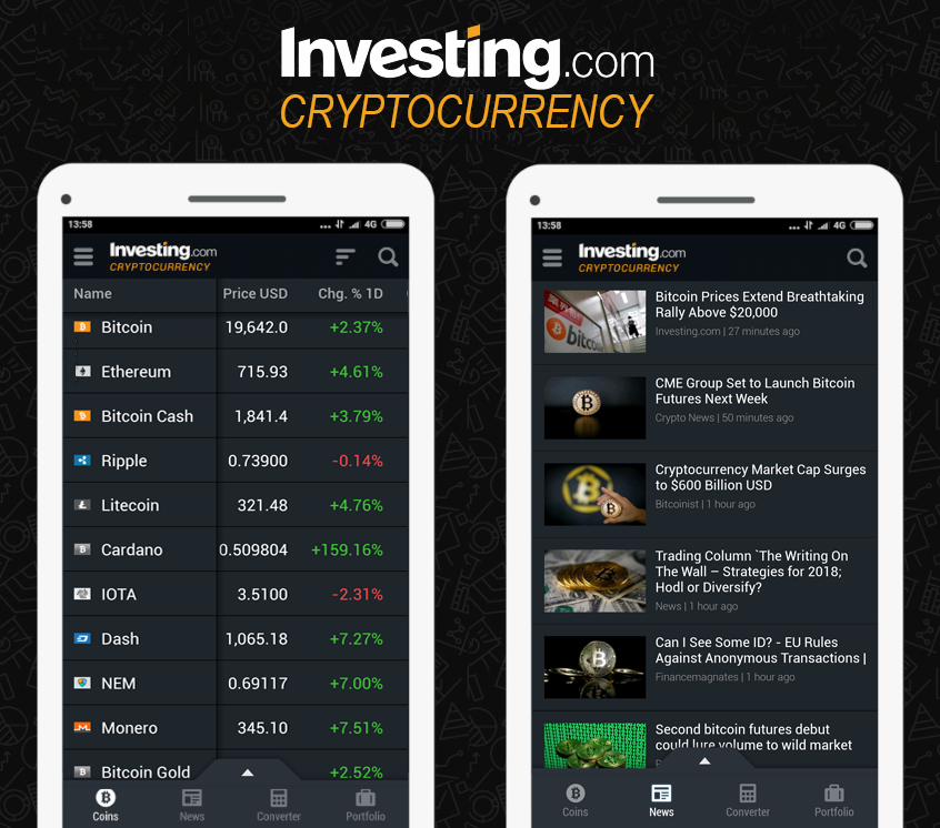 Kripto para yatırımcılarının yeni uygulaması Investing.com güncelleme aldı