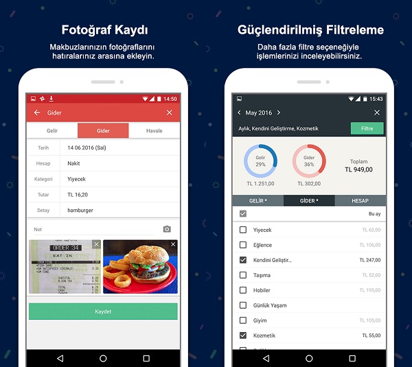 Gelir gider hesaplarınızı kontrol edebileceğiniz muhasebe uygullaması: Para Yönetimi