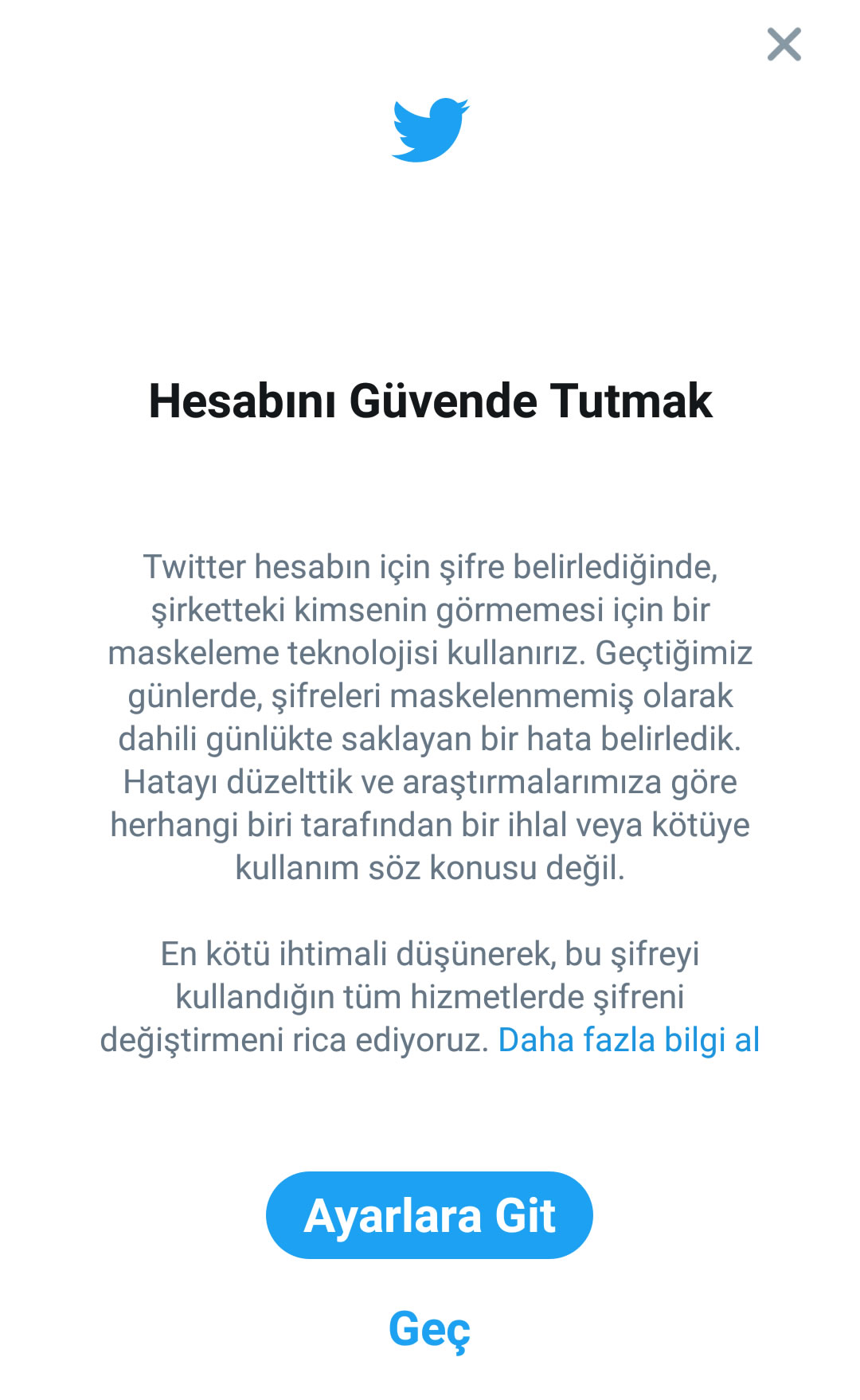Twitter'dan önemli uyarı: Şifrenizi değiştirin!