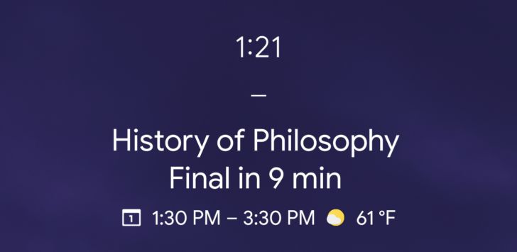 Android P yaklaşan takvim etkinliklerini kilit ekranında gösterecek