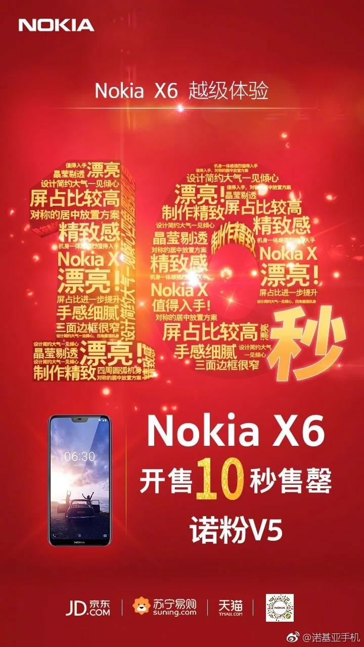 Nokia X6 stokları satışa çıktıktan 10 saniye içinde tükendi