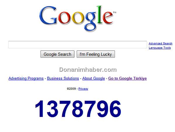 google in gizemli sayaci geri sayima