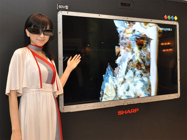 Sharp, Dünya'nın ilk 4 renk filtreli 3D LCD TV'sini duyurdu